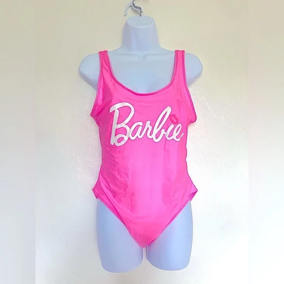 💕NWOT BARBIE Pink Swim Suit XL - Picture 1 of 9
